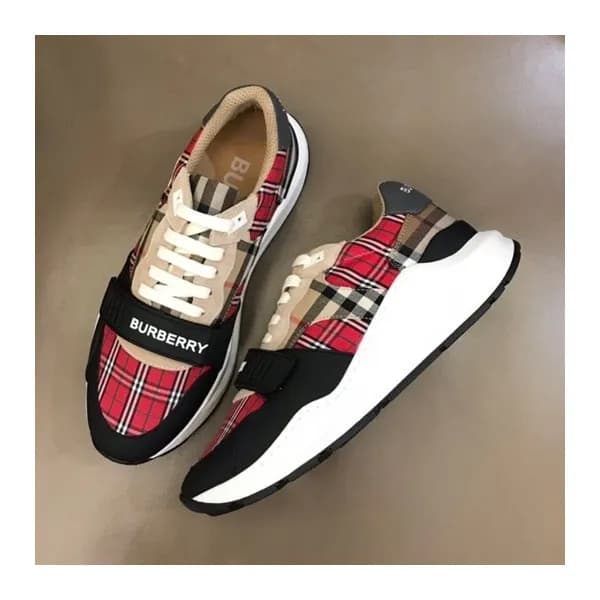 버버리 남성 벨크로 레드 스니커즈 - Mens Red Sneakers - bur04417x - 1