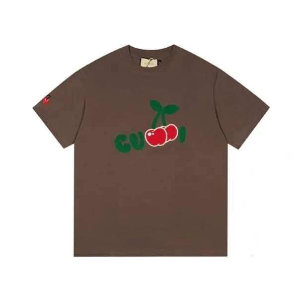 구찌 남/녀 브라운 크루넥 반팔티 - Unisex Brown Tshirts - guc049… - 1