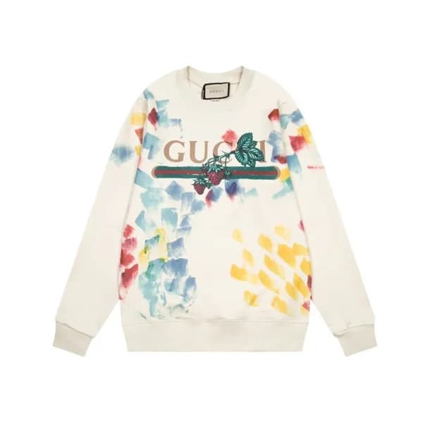 구찌 남/녀 캐쥬얼 아이보리 맨투맨 - Unisex Ivory Tshirts - Guc05… - 1