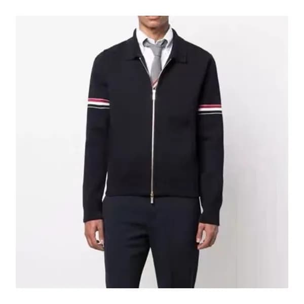 톰브라운 남성 네이비 집업 니트 - Thom Browne Mens Navy Knit - t… - 1