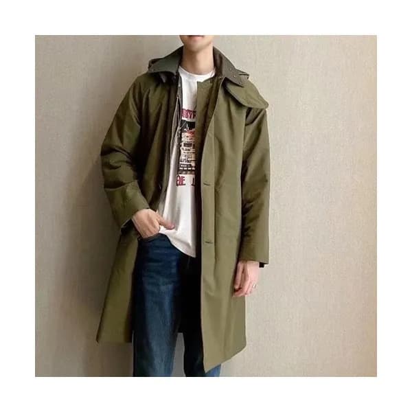 버버리 남성 카키 다운 코트 - Burberry Mens Khaki Coats - bur0… - 1