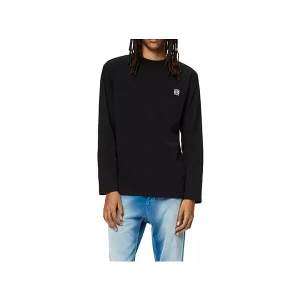 로에베 남성 클래식 블랙 맨투맨 - Loewe Mens Black Tshirts - loe… - 1