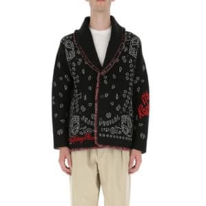 알라누이 남성 브이넥 블랙 가디건 - Alanui Mens Black Cardigan - …