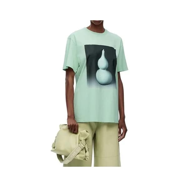 로에베 남/녀 이니셜 민트 반팔티 - Loewe Unisex Mint Short sleev… - 1