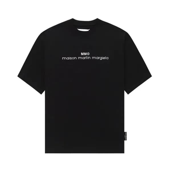 메종마르지엘라 남/녀 크루넥 블랙 반팔티 - Maison Margiela Unisex Bl… - 1