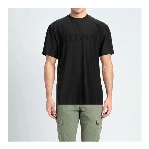 제냐 남성 블랙 크루넥 반팔티 - Zegna Mens Black Tshirts - ze68… - 1