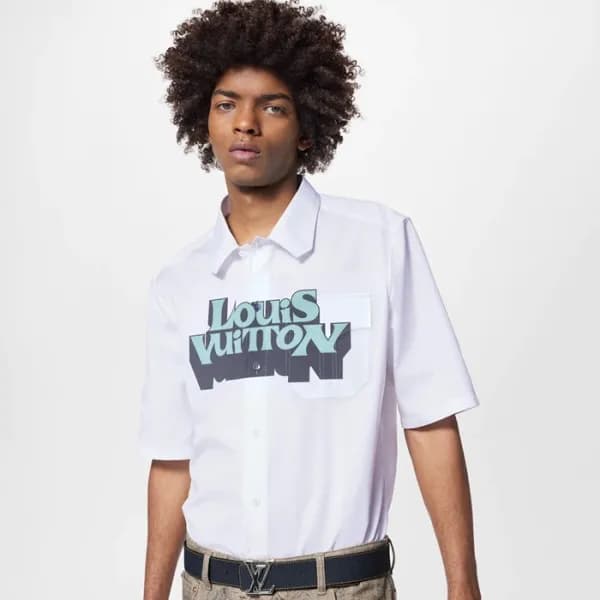 루이비통 남성 화이트 반팔 셔츠 - Louis vuitton Mens White Tshir… - 1