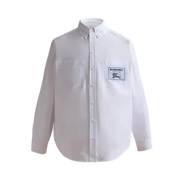 버버리 남성 베이직 화이트 셔츠 - Burberry Mens White Tshirts - … - 1