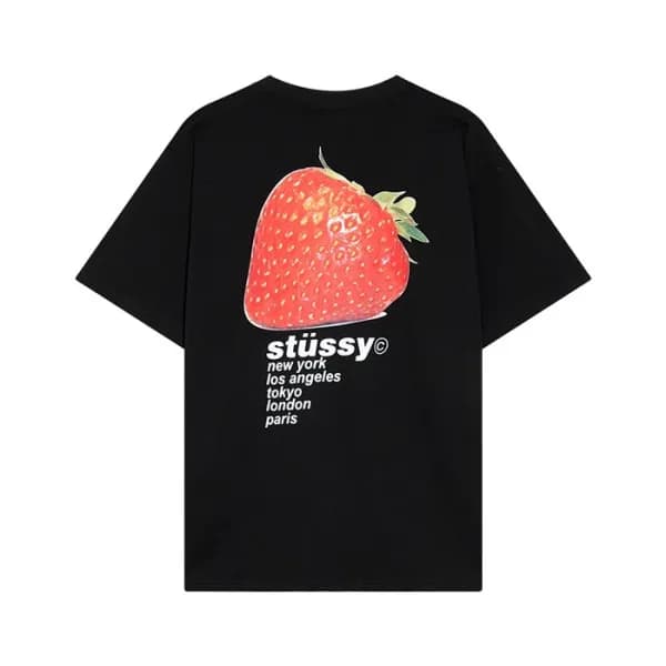 스터시 남성 블랙 크루넥 반팔티 - Stussy Mens Black Short sleeve… - 1