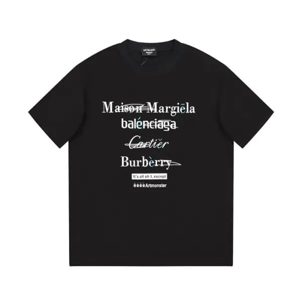 메종마르지엘라 남/녀 크루넥 블랙 반팔티 - Maison Margiela Unisex Bl… - 1