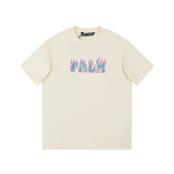 팜 엔젤스 남성 아이보리 크루넥 반팔티 - Pam Angels Mens Ivory Tshi… - 1