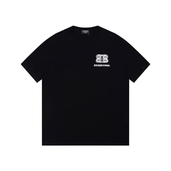 발렌시아가 남성 블랙 크루넥 반팔티 - Balenciaga Mens Black Short … - 1