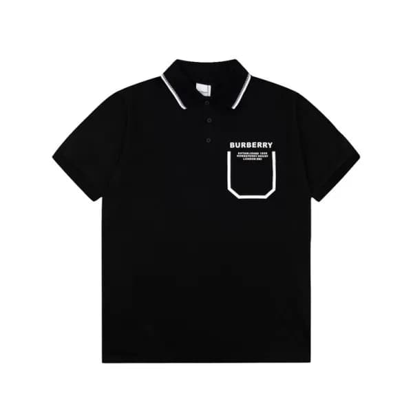 버버리 남성 블랙 크루넥 반팔티 - Burberry Mens Black Short Slee… - 1