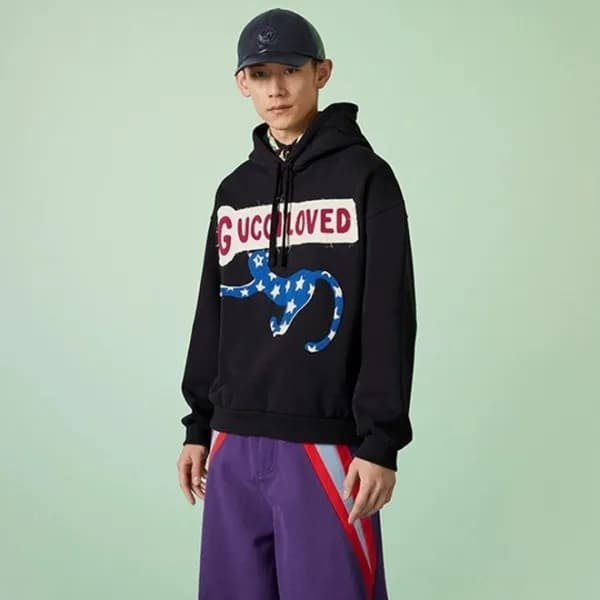 구찌 남/녀 트렌디 블랙 후드티 - Gucci Unisex Black Hoodie - g… - 1