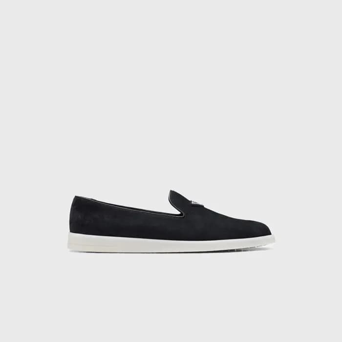 프라다 남성 스웨이드 블랙 슬립온 로퍼 【매장-110만원대】 - Prada Mens Bla… - 1
