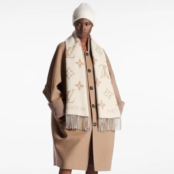 루이비통 여성 베이지 머플러 - Louis vuitton Womens Beige Muffl… - 1