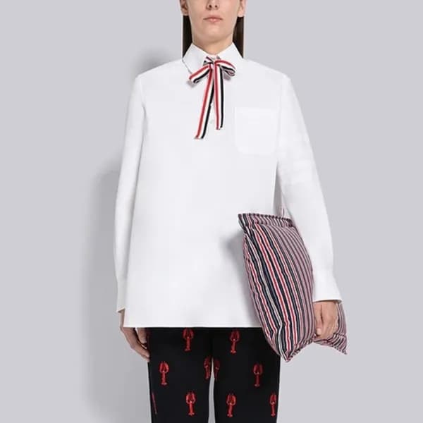 톰브라운 여성 화이트 셔츠 - Thom Browne Womens White Tshirts … - 1