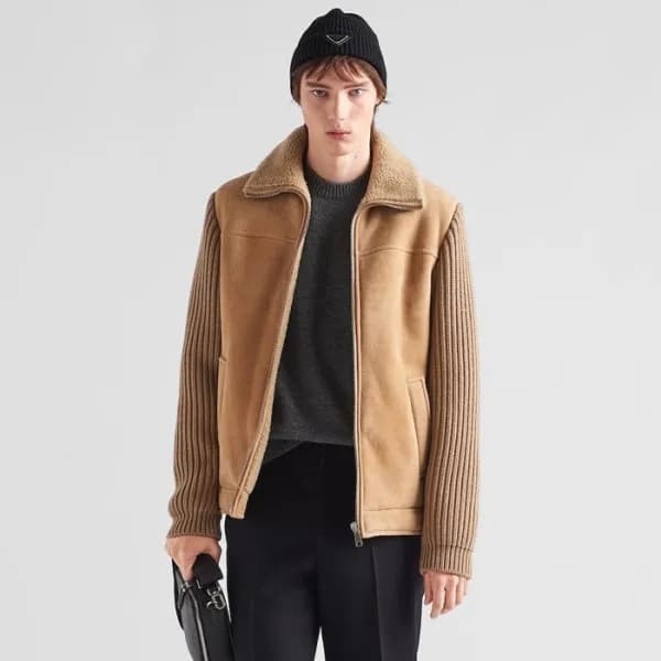 프라다 남성 모던 카멜 가죽 자켓 - Prada Mens Camel Jackets - pr… - 1