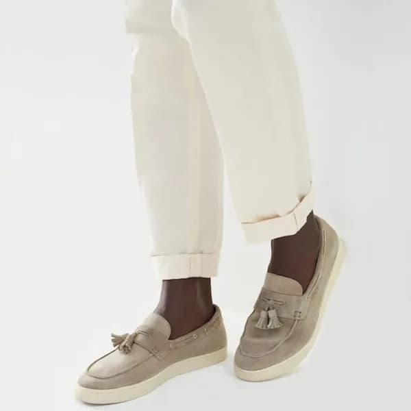 브루넬로쿠치넬리 남성 샌드스톤 로퍼 - Brunello Cucinelli Mens Sand… - 1