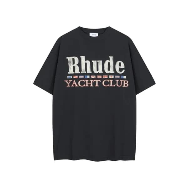 루드 남성 블랙 반팔티 - Rhude Unisex Black Tshirts - rhc202…