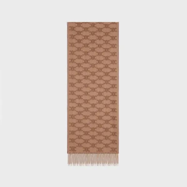 셀린느 남/녀 카멜 머플러 - Celine Unisex Camel Muffler - acc… - 1