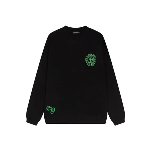 크롬하츠 남성 블랙 맨투맨 - Chrome Hearts Mens Black Tshirts … - 1