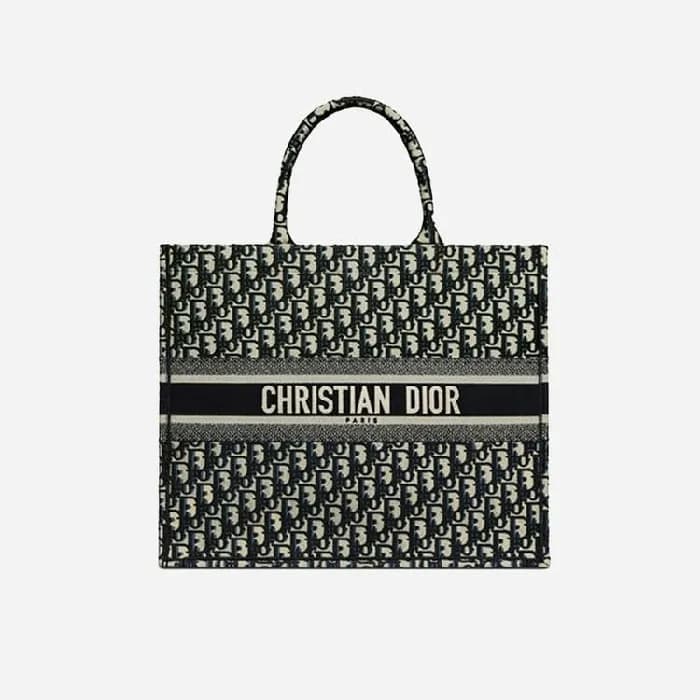 디올 여성 오블리크 자수 북 토트백 라지 - Dior Oblique Embroidery l… - 1