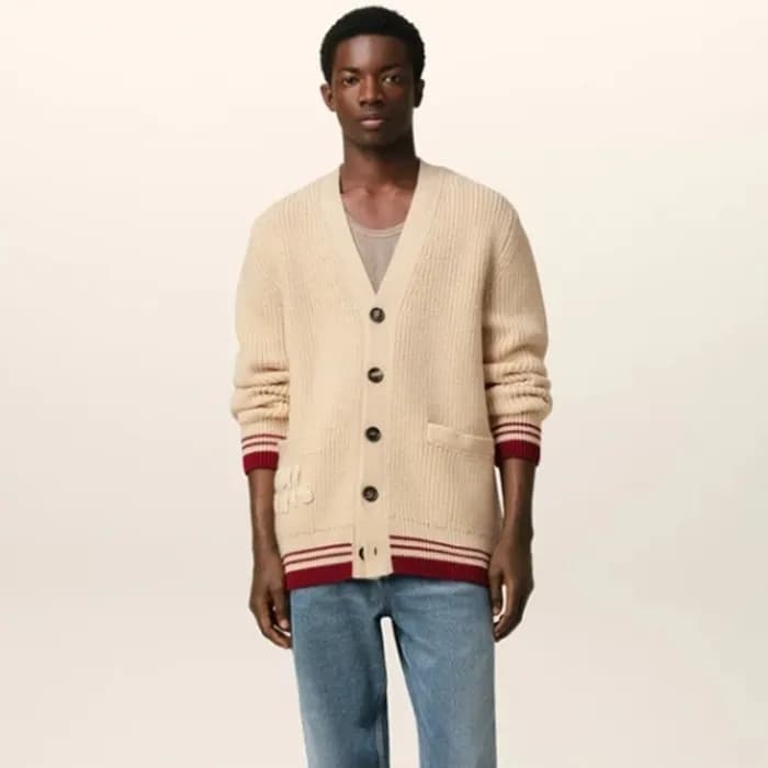 아미 남/녀 브이넥 가디건 - Ami Unisex V-neck Cardigan - amc7… - 1