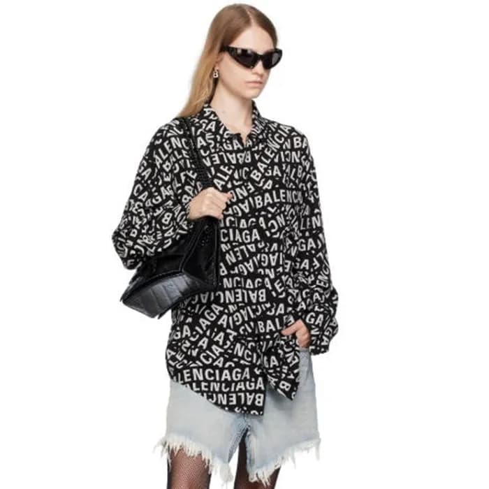 발렌시아가 여성 스트라이프 미니멀 셔츠 - Balenciaga Womens Strips M… - 1