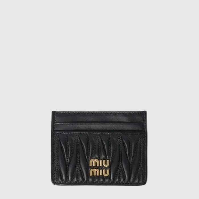 미우미우 여성 마테라쎄 가죽 카드 지갑 - Miumiu Womens Matelassé Le… - 1