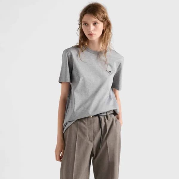 프라다 여성 반팔 티셔츠 - Prada Womens Round Tshirt - prc161… - 1