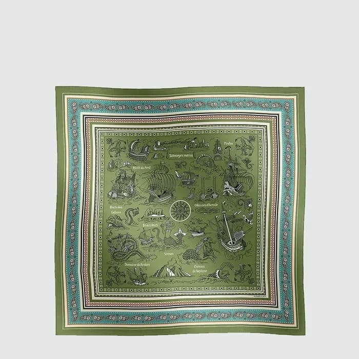 에르메스 여성 타투아쥬 마린 반다나 숄 - Hermes Womens Tatouages Marins Bandana Shawl - acc8954x - 1