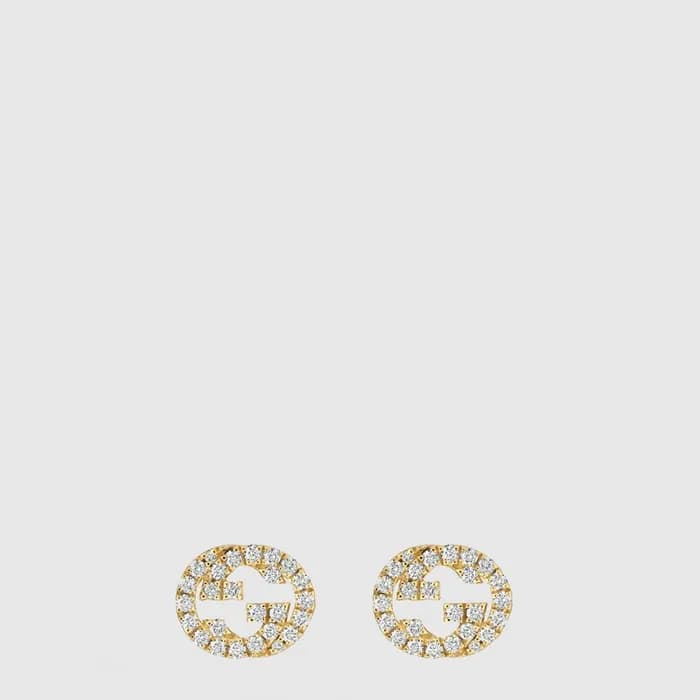 구찌 여성 인터로킹 G 다이아몬드 이어링 - Gucci Womens Interlocking G Diamond Stud Earring - acc10696x - 1