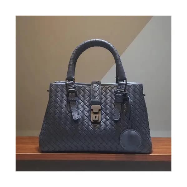 Bottega Veneta Leather Blue Roma Small Tote Should… - 1