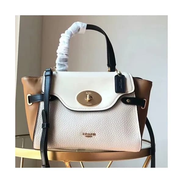 Coach Leather Tote Shoulder Bag,32cm - 코치 레더 토트 숄더… - 1