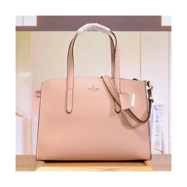 Coach Leather Tote Shoulder Bag,34cm - 코치 레더 토트 숄더… - 1