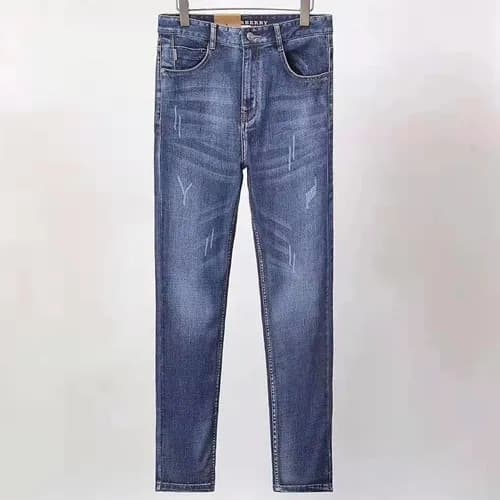 Burberry 2019 Mens Embroidery Slim Fit Denim Pants… - 1