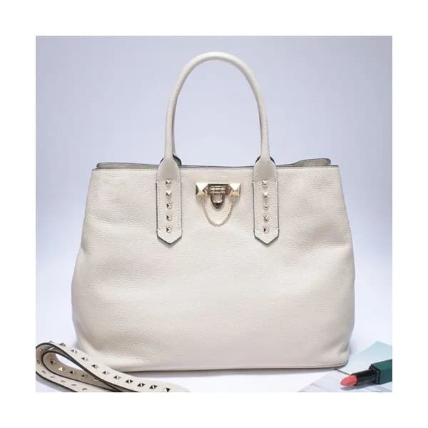 Valentino 2019 Leather Rockstud Tote Shoudler Bag,… - 1