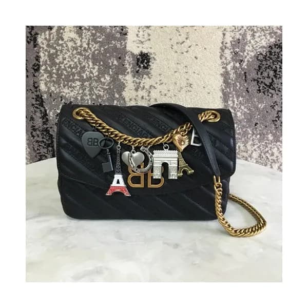 Balenciaga 2019 BB Round Leather Chain Shoulder Ba… - 1