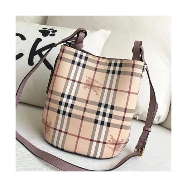 Burberry 2019 Check Bucket Shoulder Bag, 23.5cm - … - 1