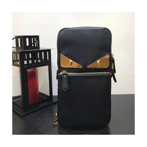 Fendi 2019 Nylon&Leather Bag Bugs Hip Sack ,30CM -… - 1