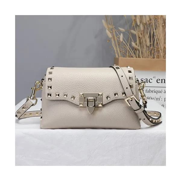 Valentino 2019 Leather Garavani Rockstud Cross Bag… - 1