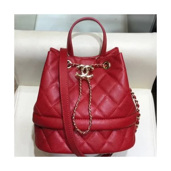 Chanel 2019 Leather Bucket Tote Shoulder Bag ,20CM… - 1