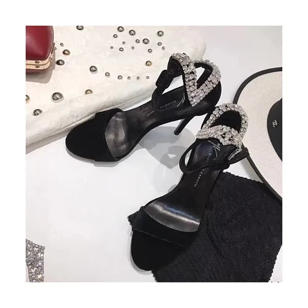 Giuseppe Zanoti 2019 Ladies Velvet High Heel Sanda… - 1