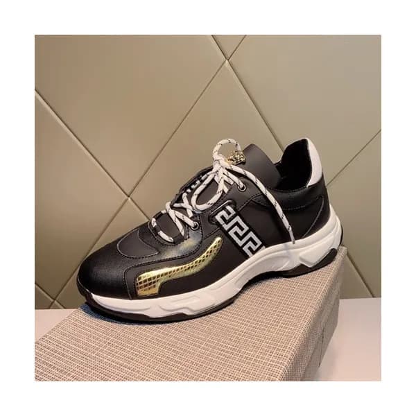 Versace 2019 Mens Leather Sneakers - 베르사체 2019 남성용… - 1