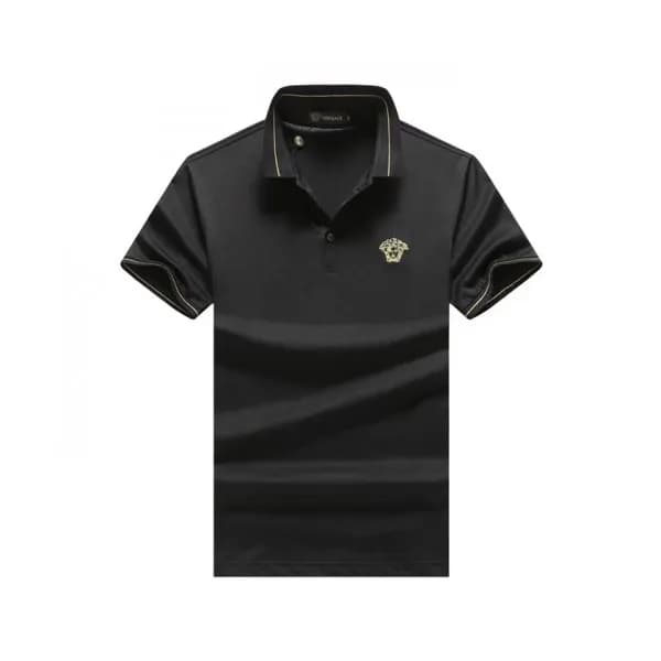 Versace 2019 Mens Logo Silket Short Sleeved Polo T… - 1