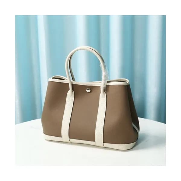 Hermes 2020 Garden Canvas Leather Tote Bag ,30cm -… - 1