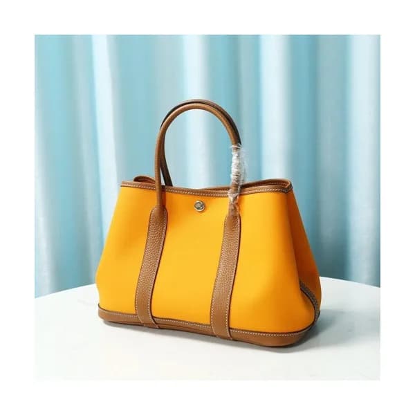 Hermes 2020 Garden Canvas Leather Tote Bag ,30cm -… - 1