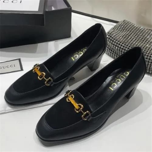 Gucci 2020 Women's Leather Middle Heel Shoes -… - 1