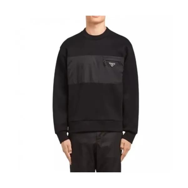 Prada Mens Crew-neck Cotton Tshirts Black - 프라다 2… - 1